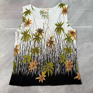 Women’s One Dream One Wish Floral Beaded Tank Top Shirt Medium